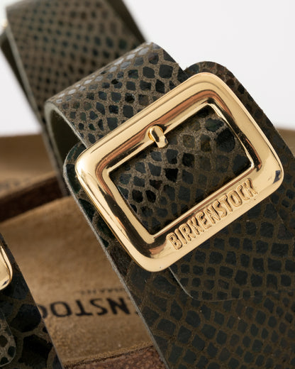 Birkenstock Sydney Big Buckle Synthetic Womens Sandals - Shiny Snake Sage