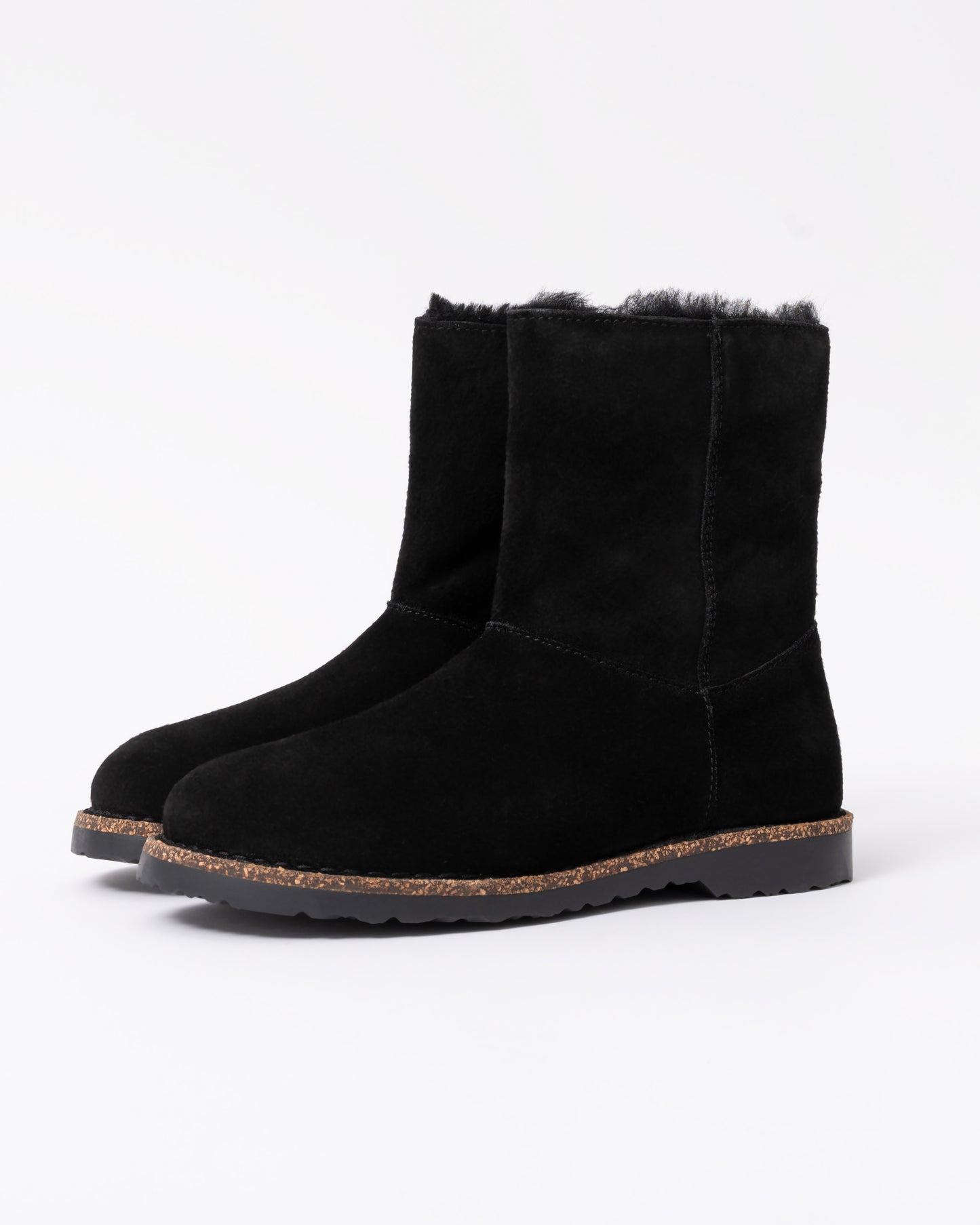 Birkenstock Uppsala Zip Shearling Suede Womens Boots - Black