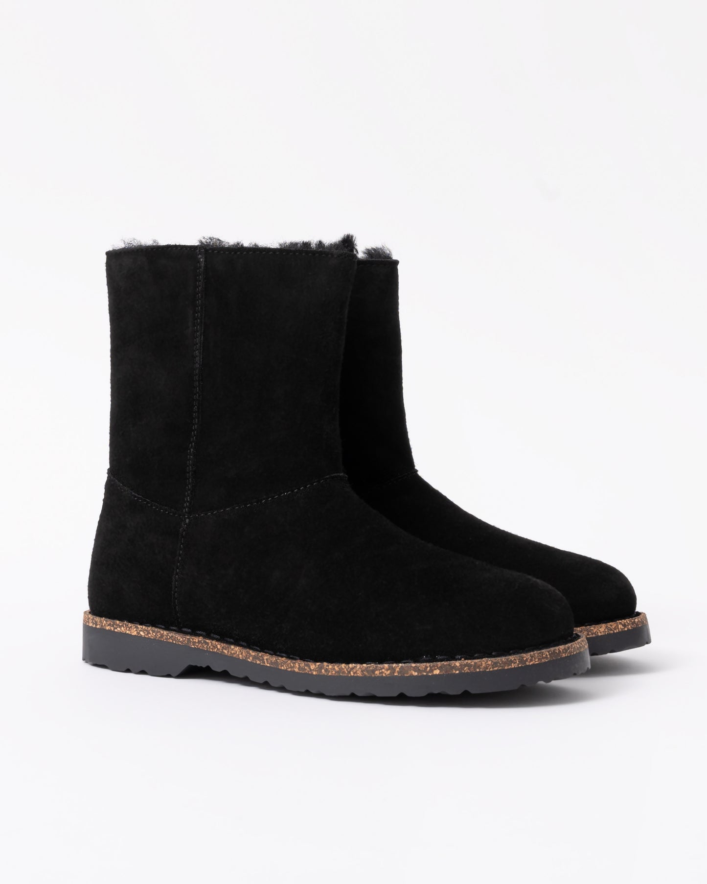 Birkenstock Uppsala Zip Shearling Suede Womens Boots - Black