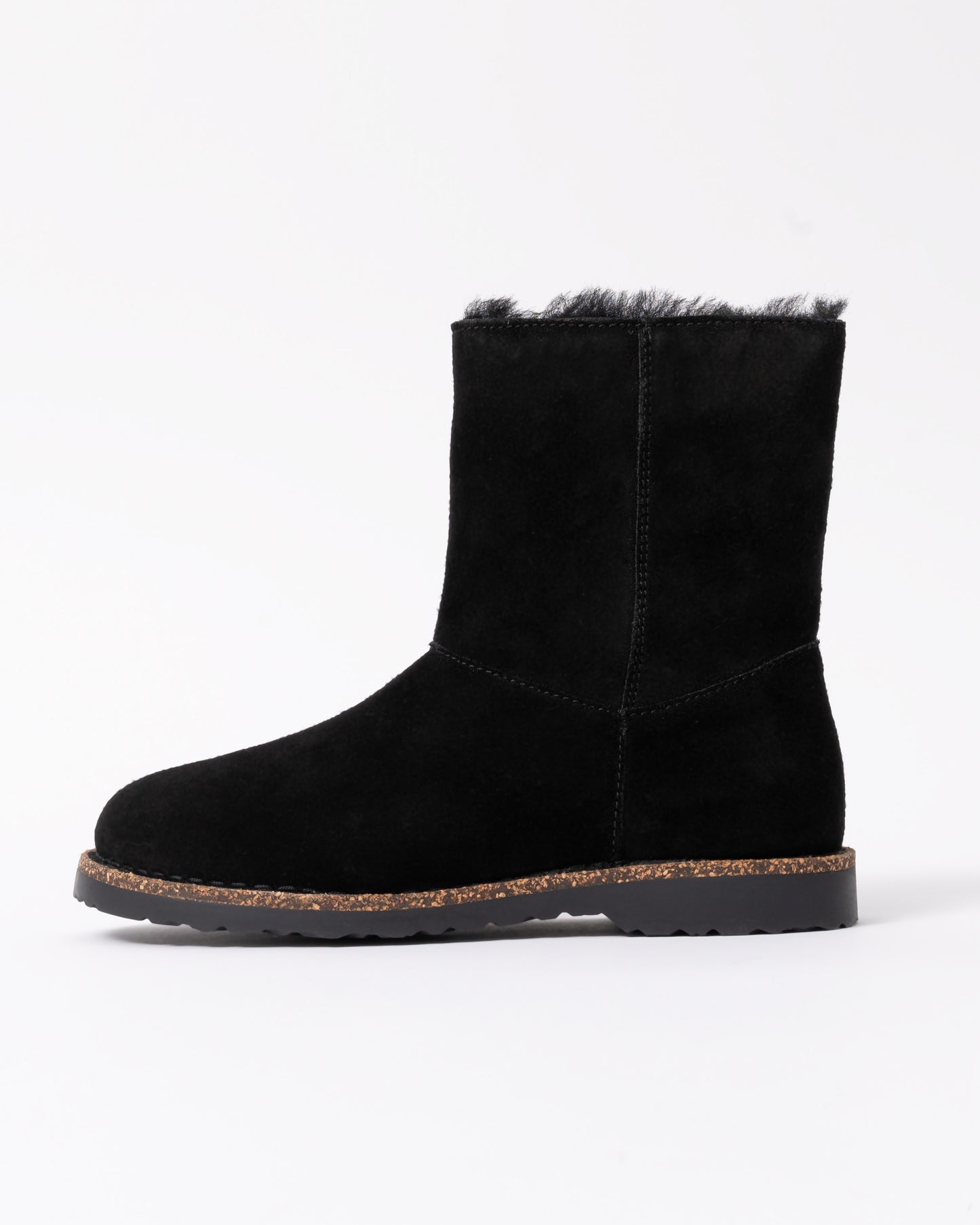 Birkenstock Uppsala Zip Shearling Suede Womens Boots - Black