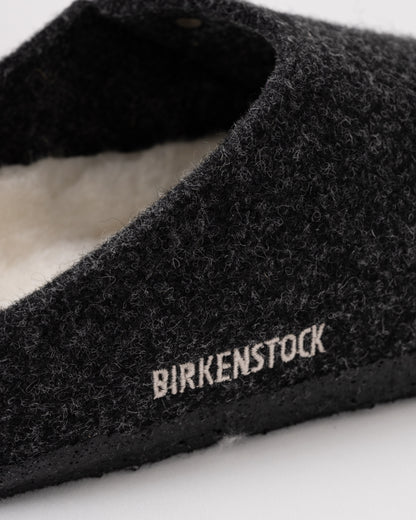 Birkenstock Zermatt Shearling FE Womens Clogs - Anthracite - CHO - Designer Womens Slippers