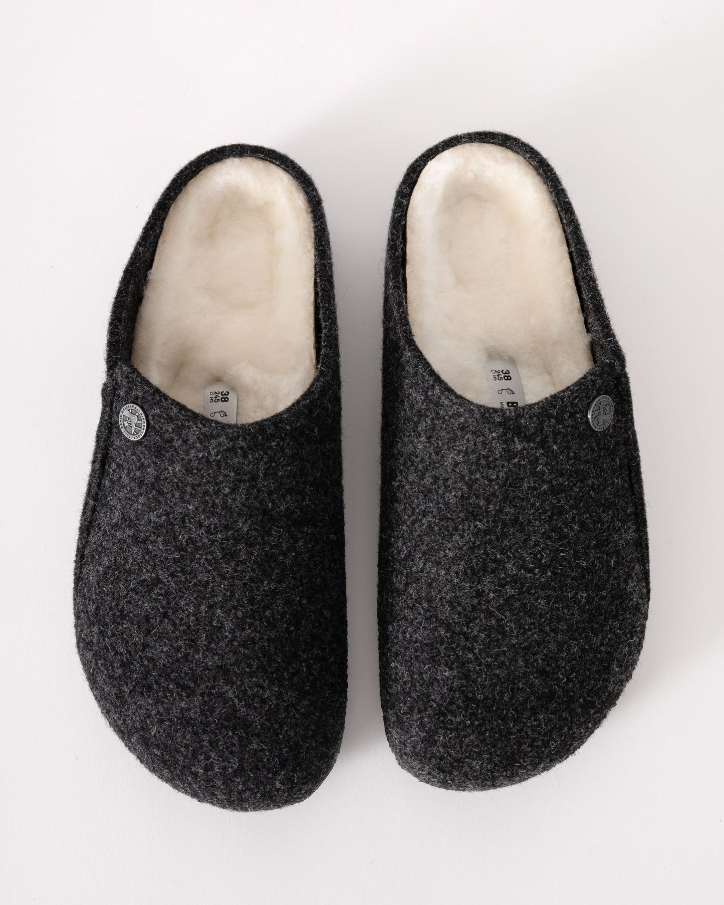 Birkenstock Zermatt Shearling FE Womens Clogs - Anthracite - CHO - Designer Womens Slippers