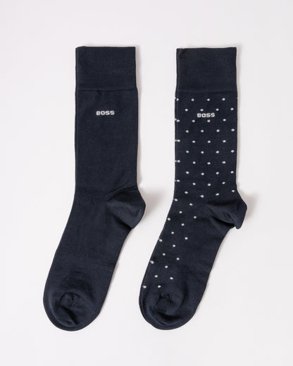 BOSS Orange 2-Pack Mens Socks Gift Set - Dark Blue 403