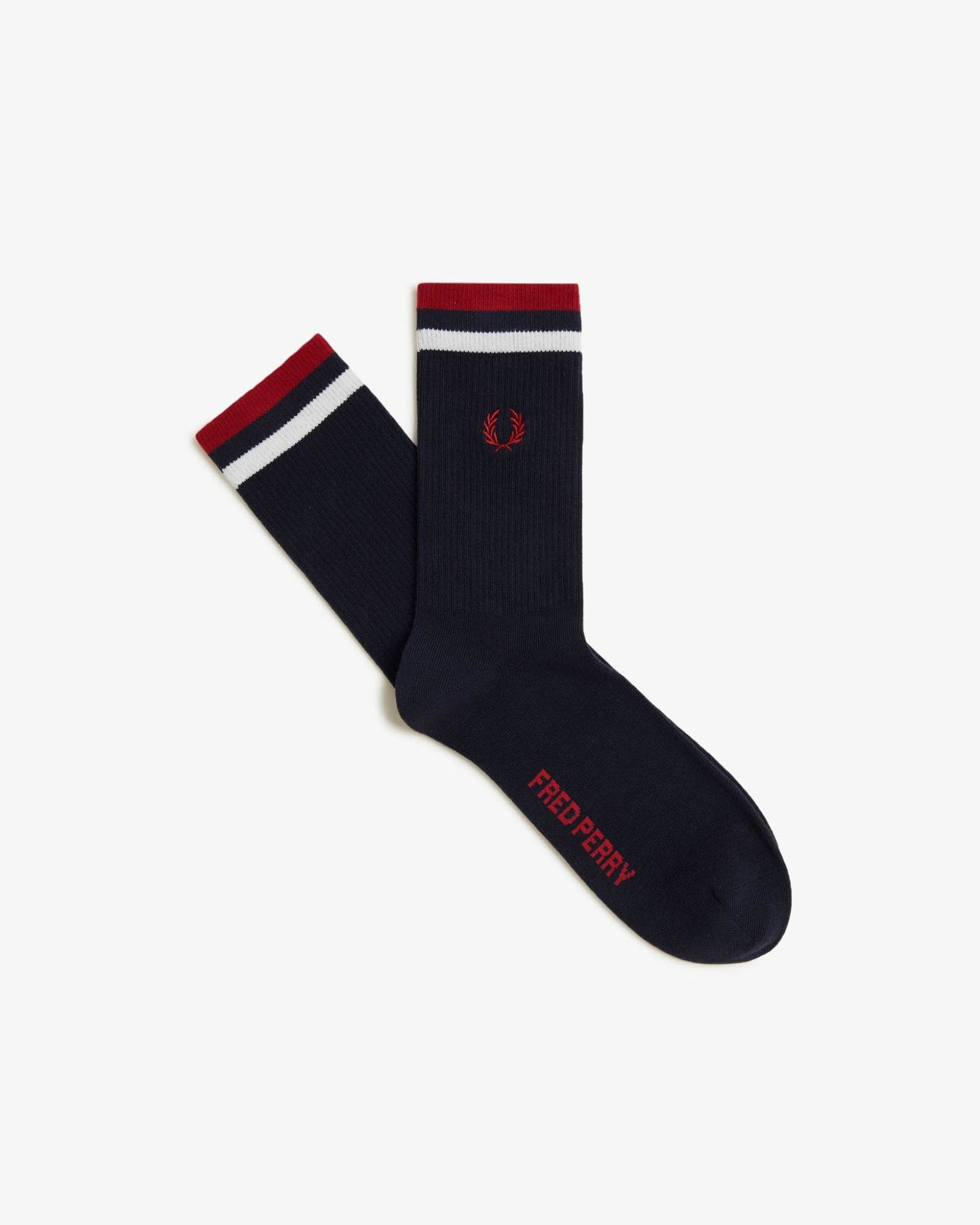Fred Perry Mens Tipped Sports Sock - Navy/Snow White/Burnt Red T55