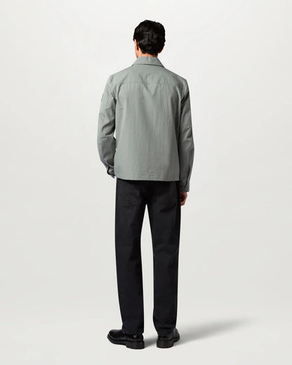 Belstaff Cargo Mens Overshirt in Atlantic Grey, full length back