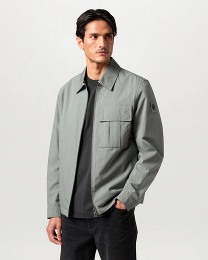 Belstaff Cargo Mens Overshirt in Atlantic Grey, front