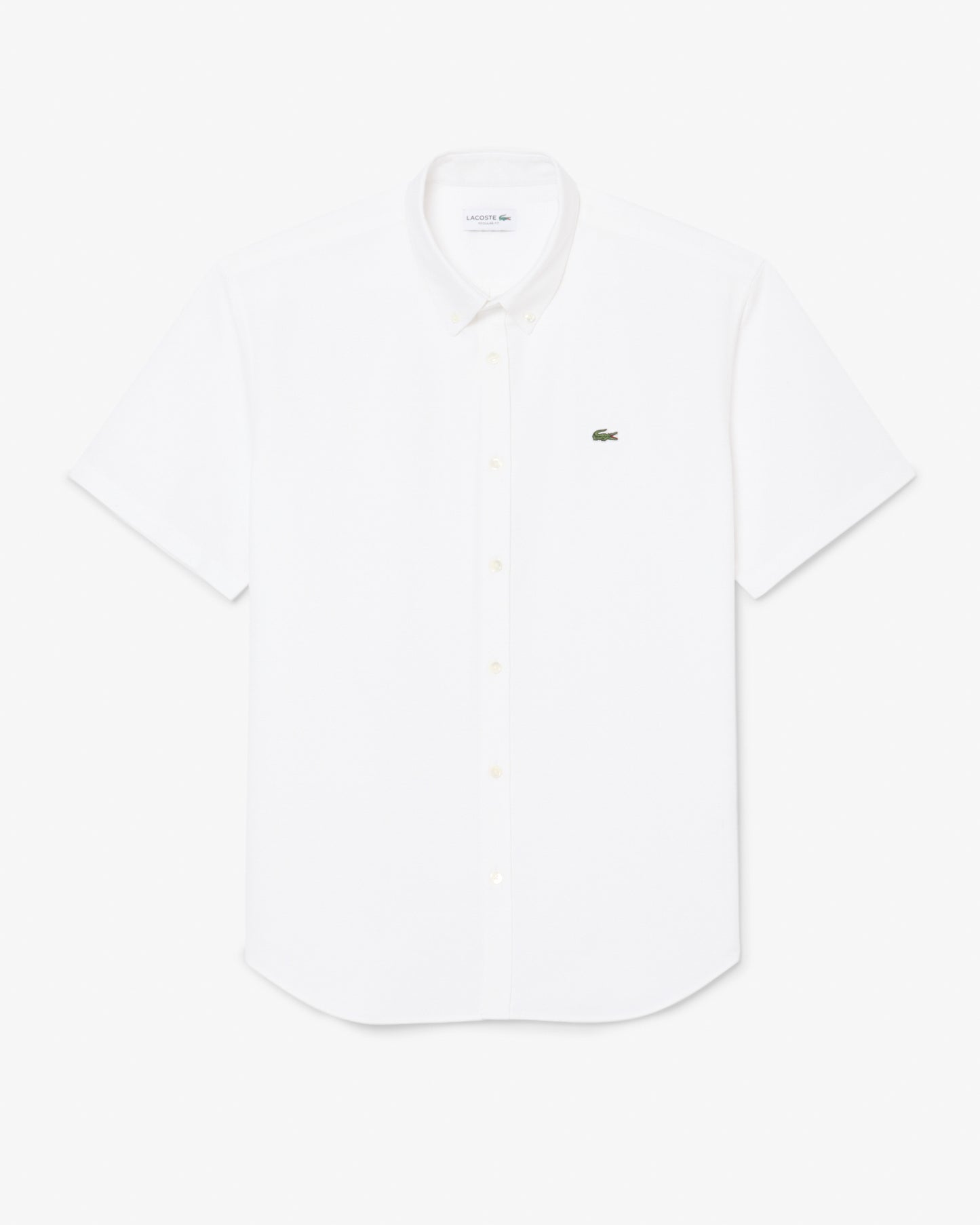 Lacoste Regular Fit Mens Oxford Shirt - White/White 800