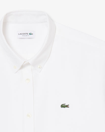 Lacoste Regular Fit Mens Oxford Shirt - White/White 800