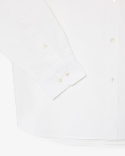 Lacoste Casual Oxford Mens Long Sleeve Shirt - White/White 800