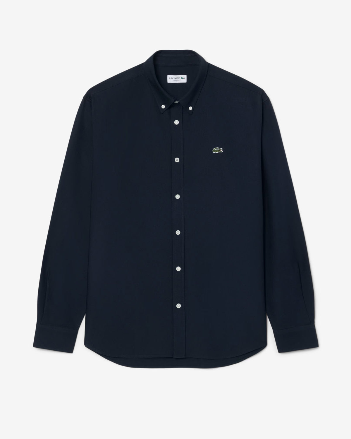 Lacoste Casual Oxford Mens Long Sleeve Shirt - Navy Blue F2W | CHO | Designer Mens Long Sleeve Shirts
