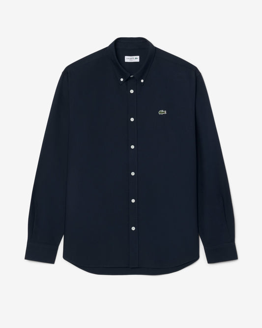 Lacoste Casual Oxford Mens Long Sleeve Shirt - Navy Blue F2W | CHO | Designer Mens Long Sleeve Shirts