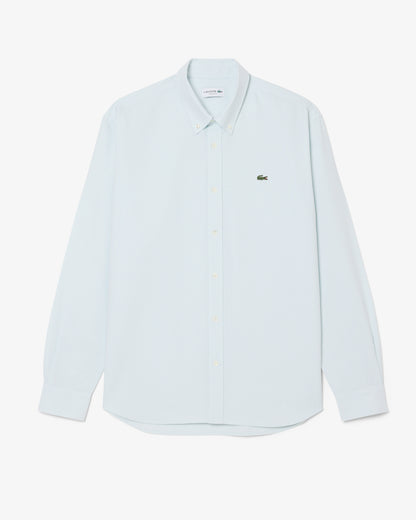 Lacoste Casual Oxford Mens Long Sleeve Shirt - Rill/White MR8