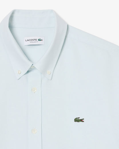 Lacoste Casual Oxford Mens Long Sleeve Shirt - Rill/White MR8