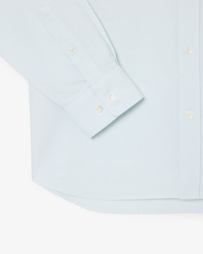 Lacoste Casual Oxford Mens Long Sleeve Shirt - Rill/White MR8