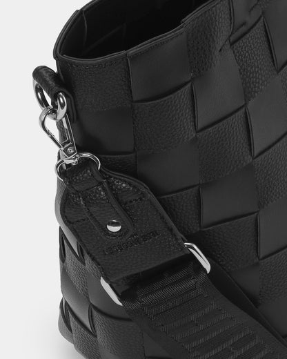Ilse Jacobsen Chip Braided Womens Cross-Body Shopper - Black 001
