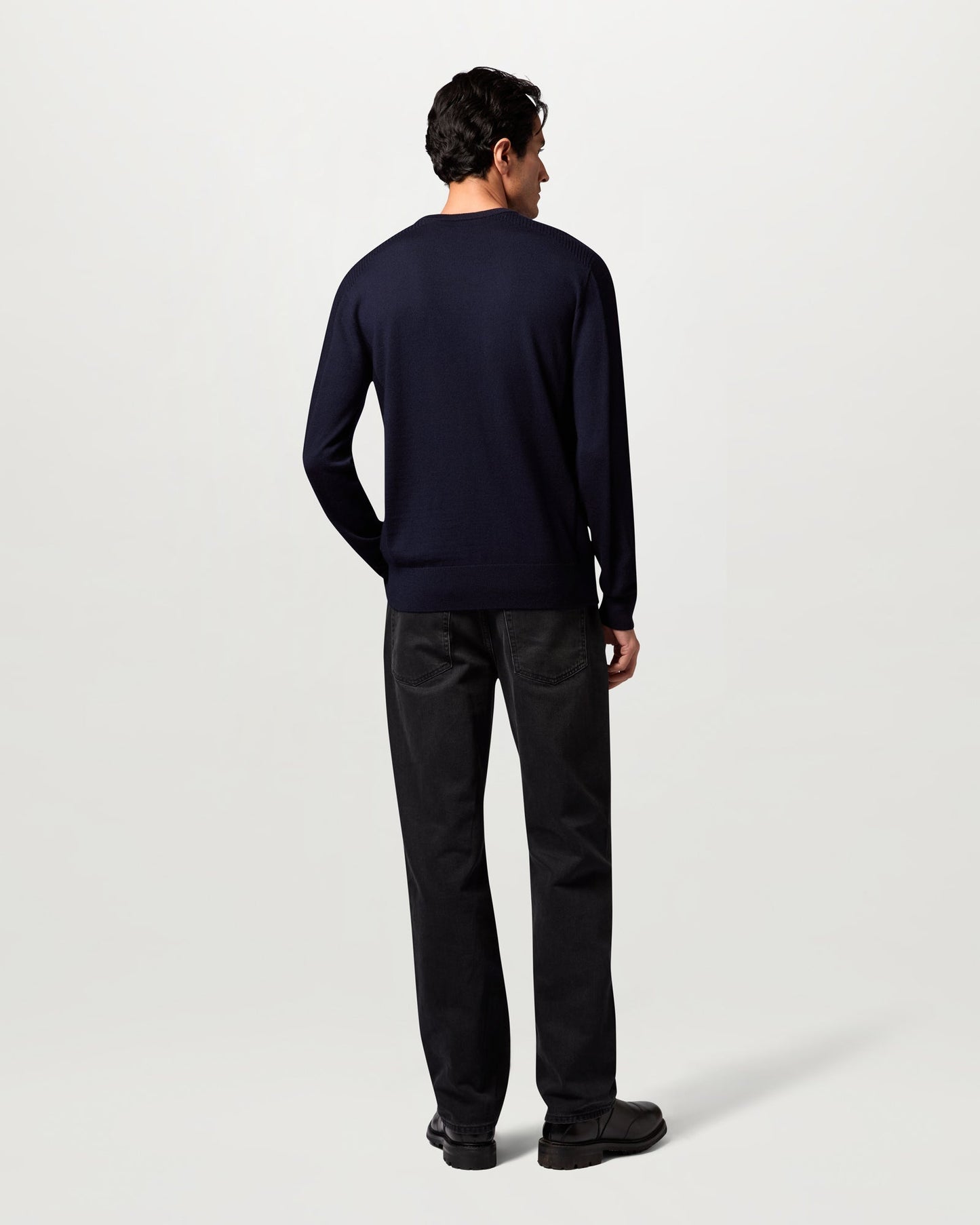 Belstaff Mens Colden Merino Crew Neck Jumper - Dark Ink