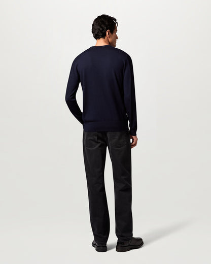 Belstaff Mens Colden Merino Crew Neck Jumper - Dark Ink