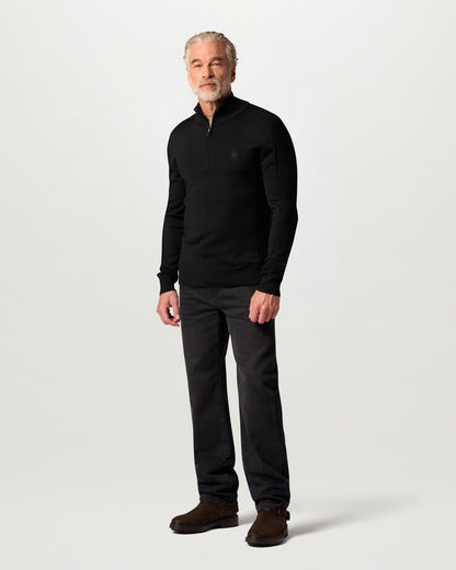 Belstaff Mens Colden Merino Quarter Zip Jumper - Black