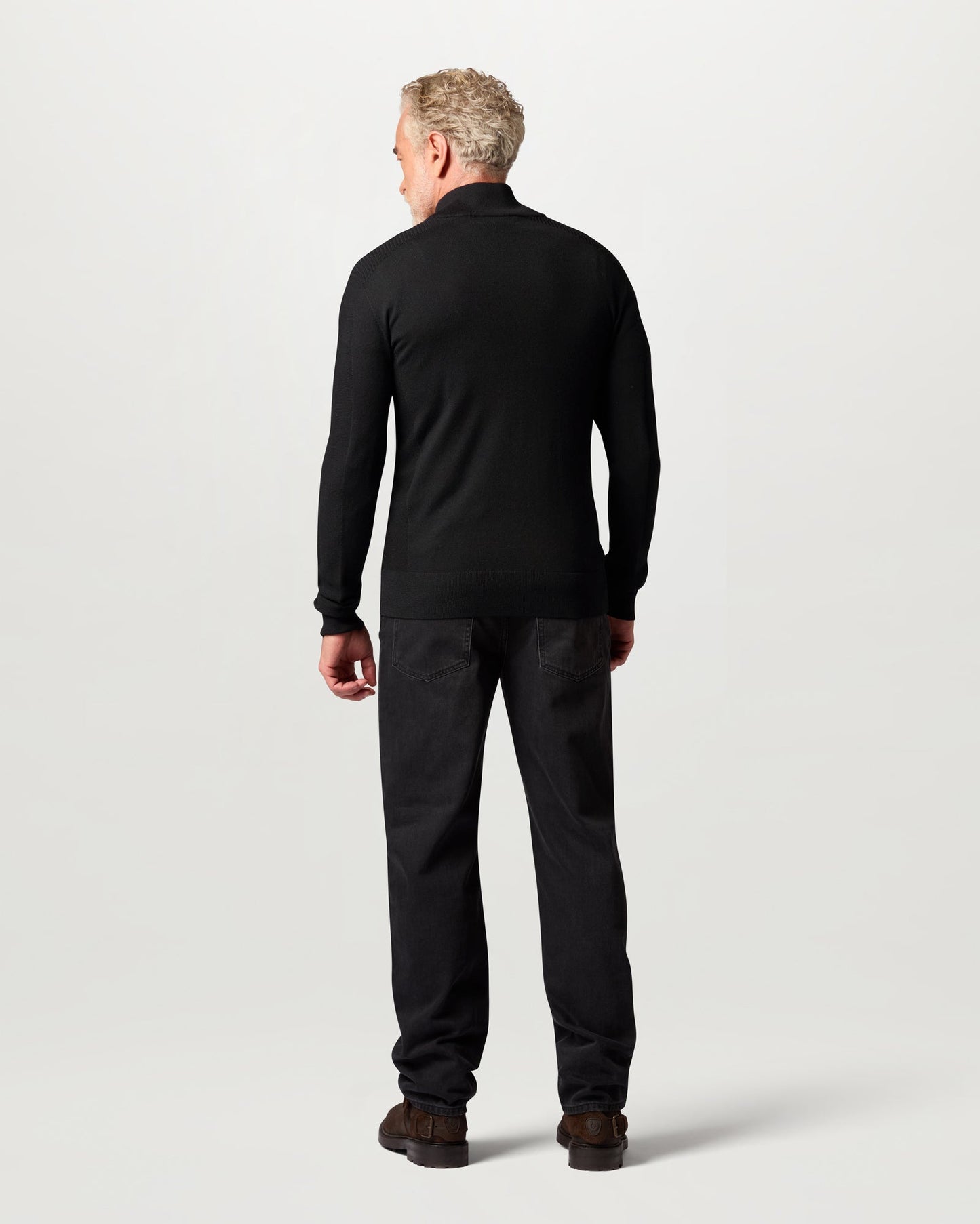 Belstaff Mens Colden Merino Quarter Zip Jumper - Black