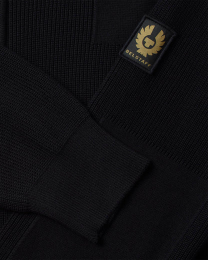 Belstaff Commander Mens Quarter Zip Jumper - Black