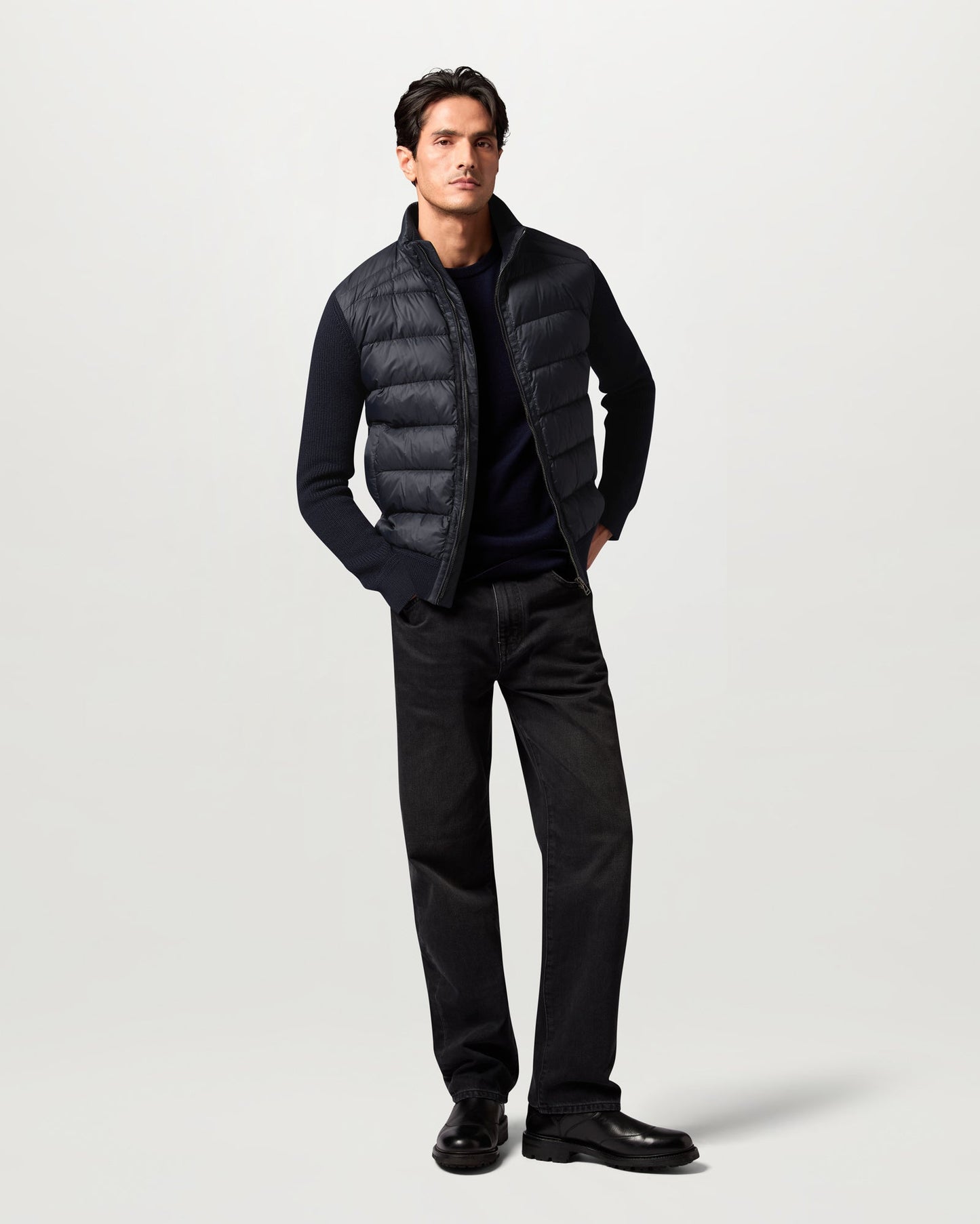 Belstaff Mens Compound Hybrid Down Jacket - Dark Ink