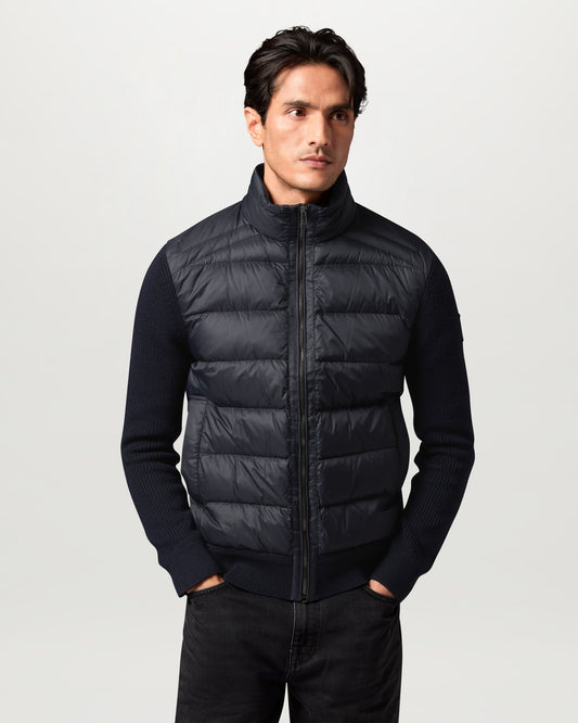 Belstaff Mens Compound Hybrid Down Jacket - Dark Ink | CHO | Designer Mens Hybrid Jackets