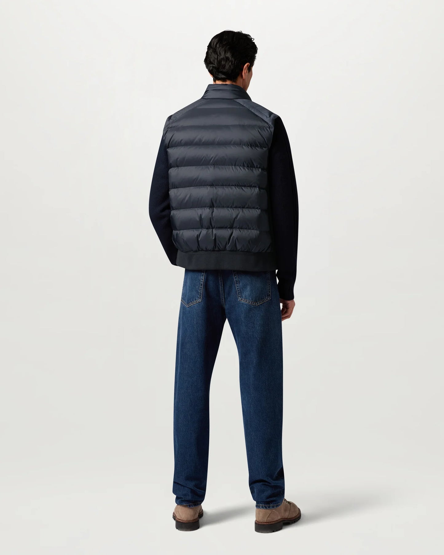 Belstaff Mens Compound Gilet in Dark Ink, full length back