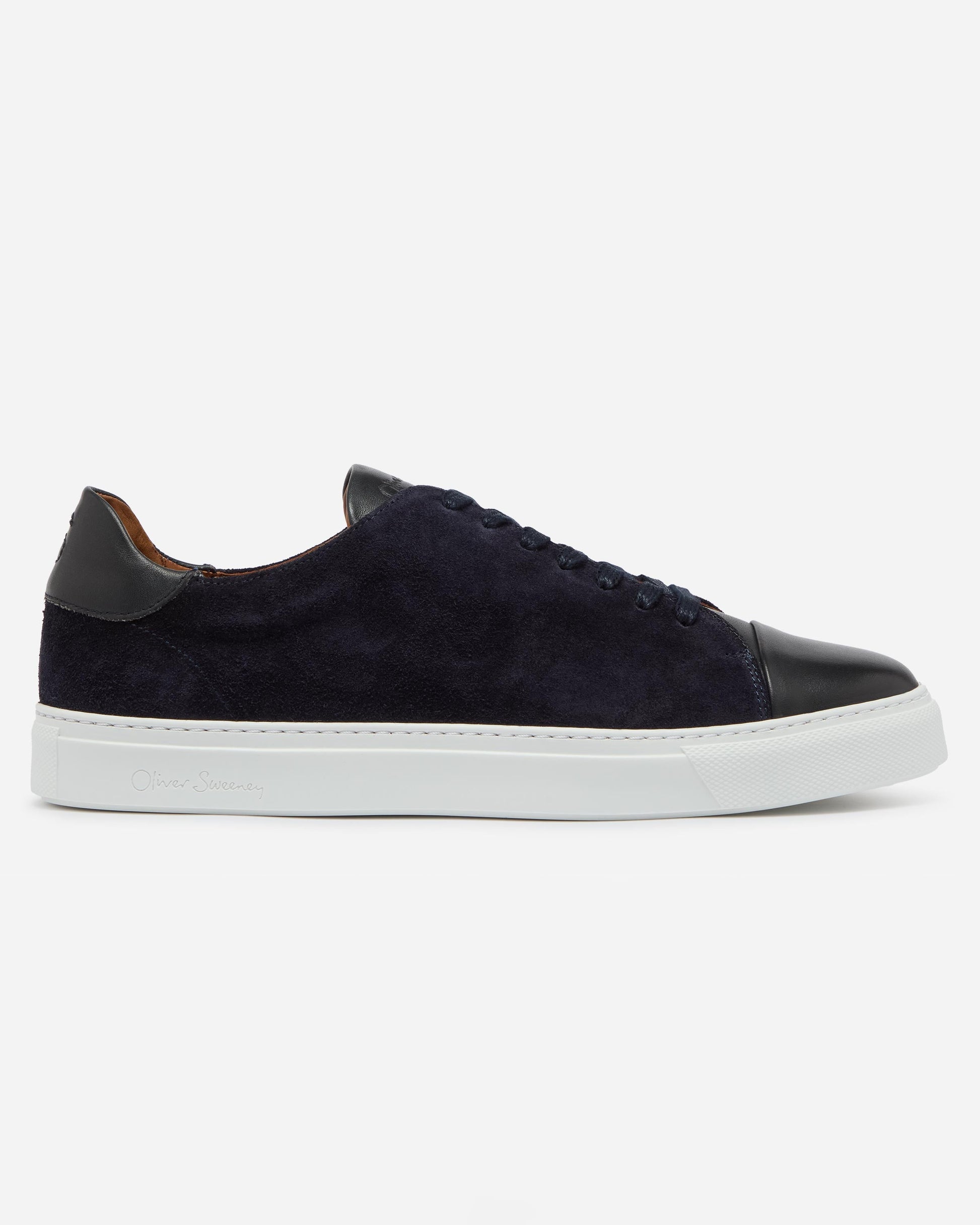 Oliver Sweeney Capelo Calf Suede Mens Cupsole Trainers - Navy | CHO | Designer Mens Trainers