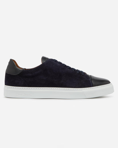 Oliver Sweeney Capelo Calf Suede Mens Cupsole Trainers - Navy | CHO | Designer Mens Trainers