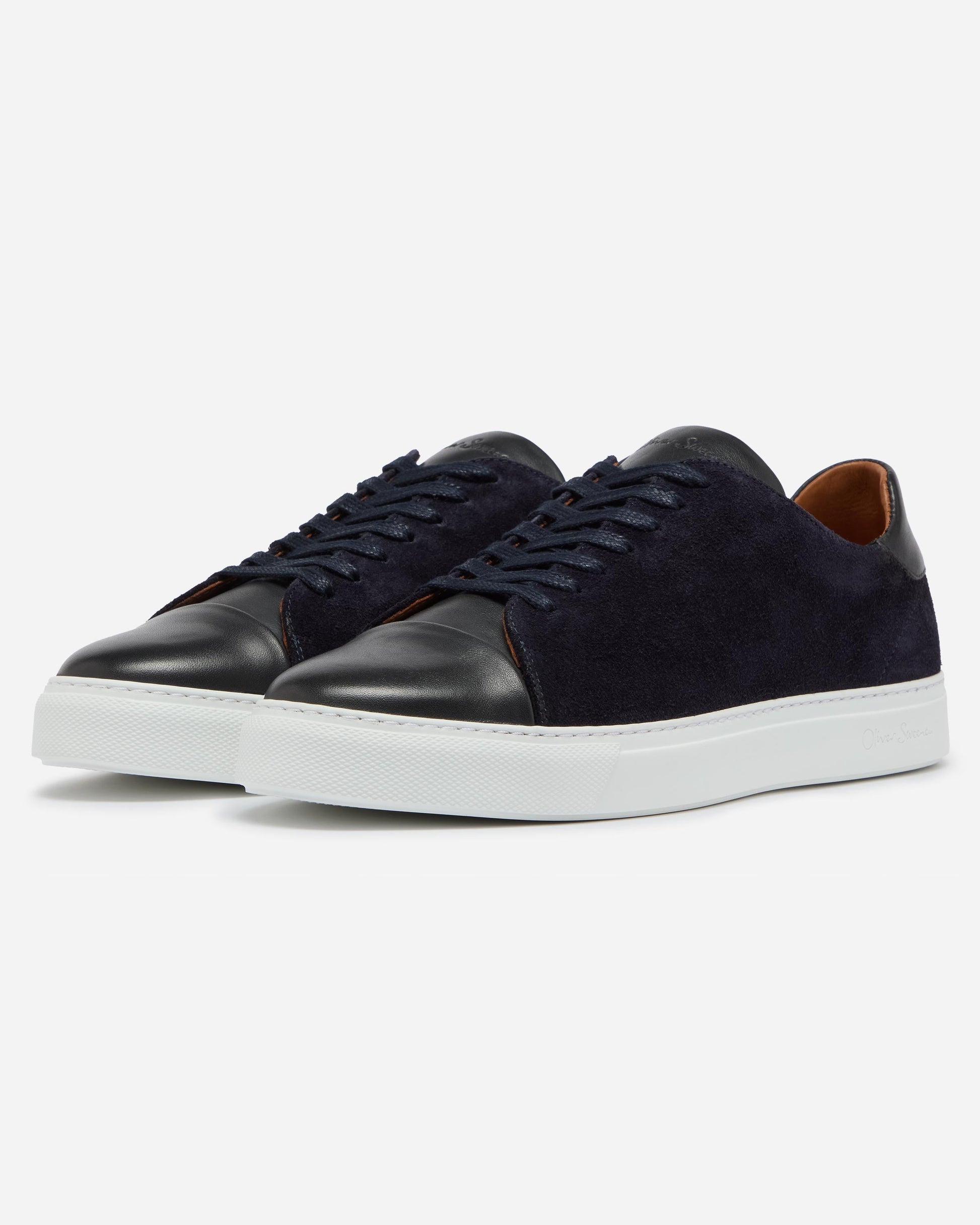 Oliver Sweeney Capelo Calf Suede Mens Cupsole Trainers - Navy | CHO | Designer Mens Trainers