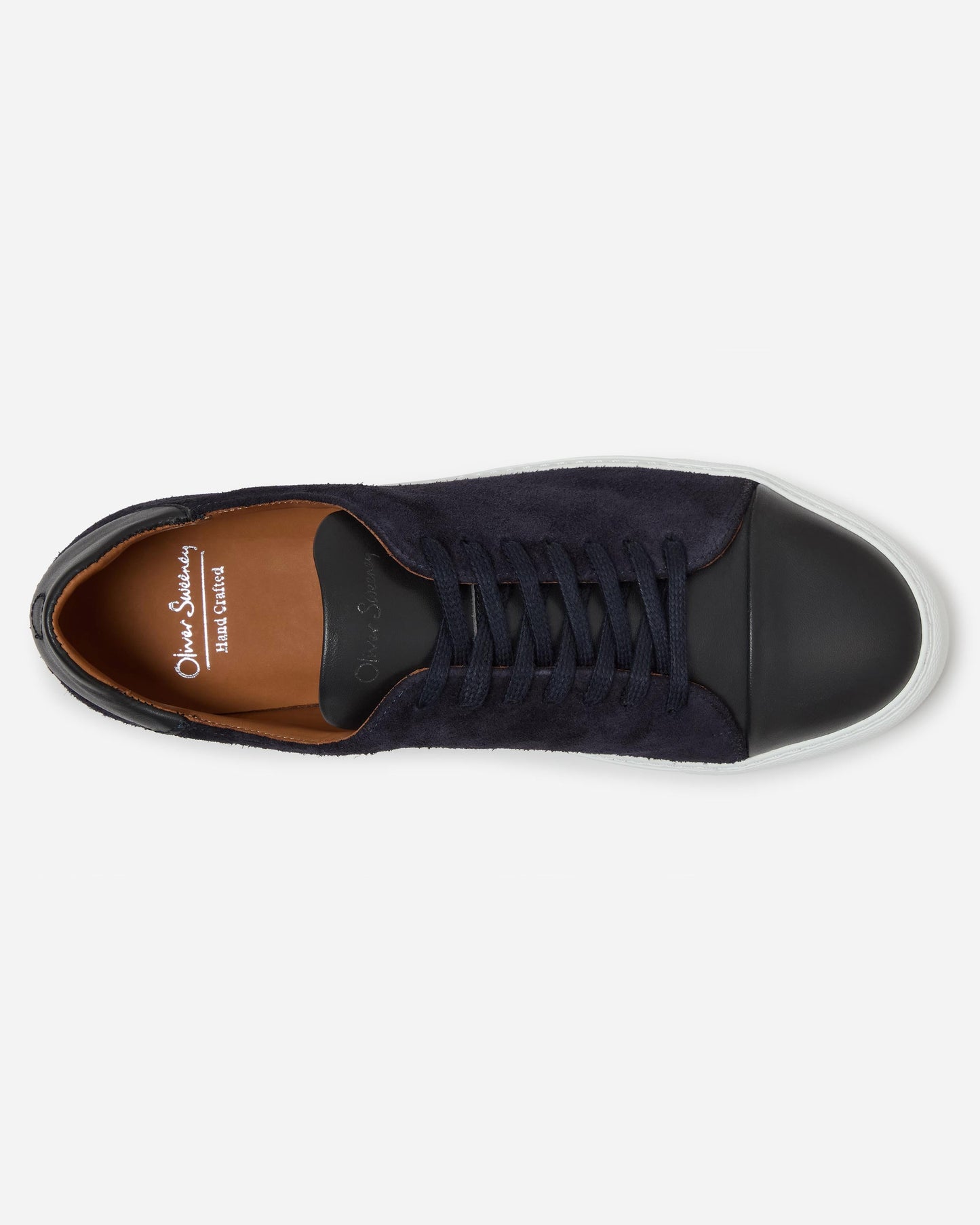 Oliver Sweeney Capelo Calf Suede Mens Cupsole Trainers - Navy | CHO | Designer Mens Trainers