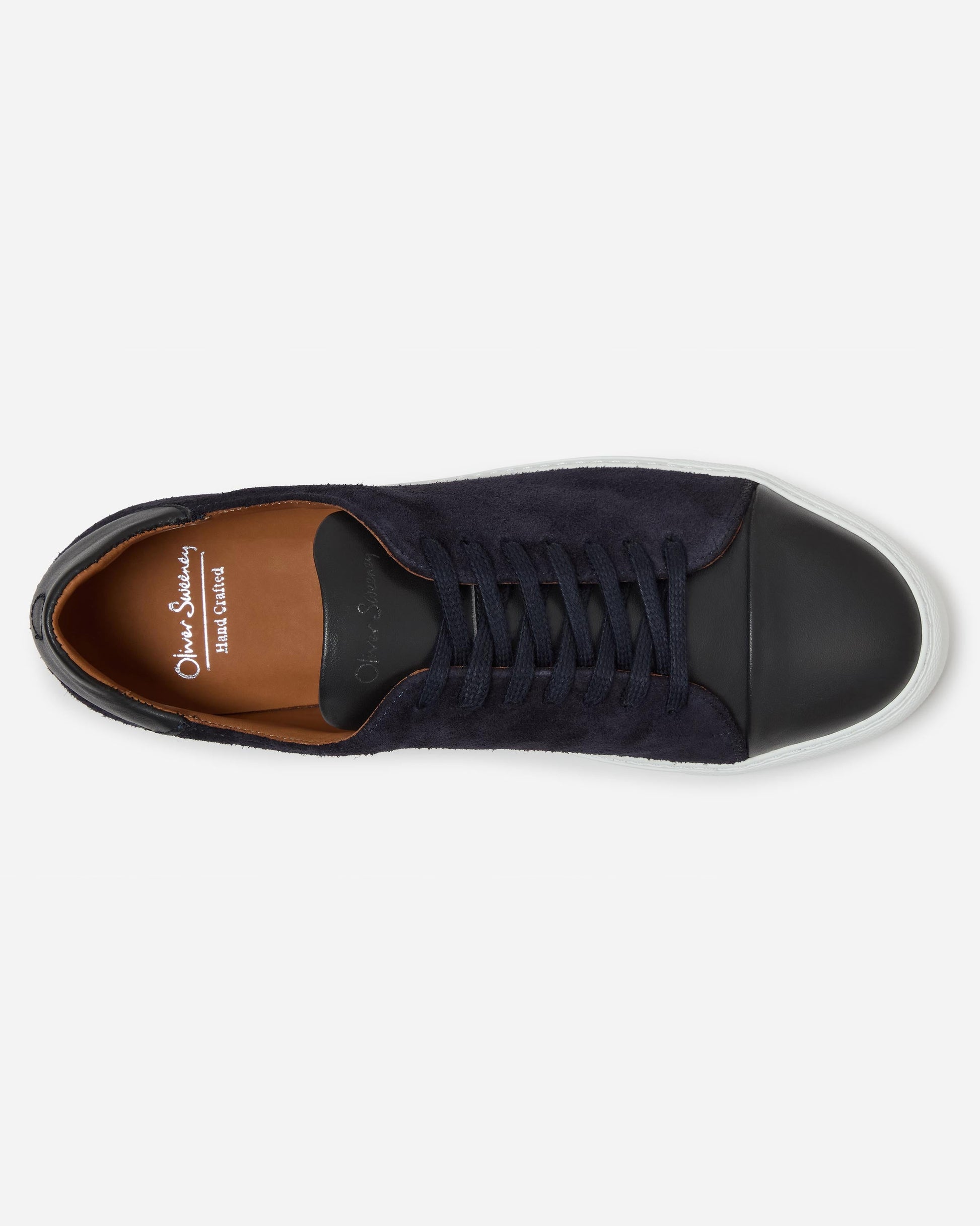 Oliver Sweeney Capelo Calf Suede Mens Cupsole Trainers - Navy | CHO | Designer Mens Trainers