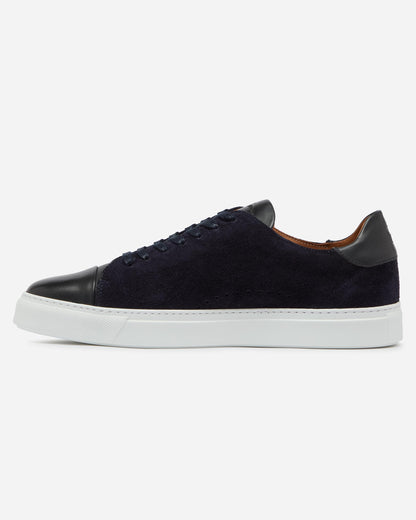 Oliver Sweeney Capelo Calf Suede Mens Cupsole Trainers - Navy | CHO | Designer Mens Trainers
