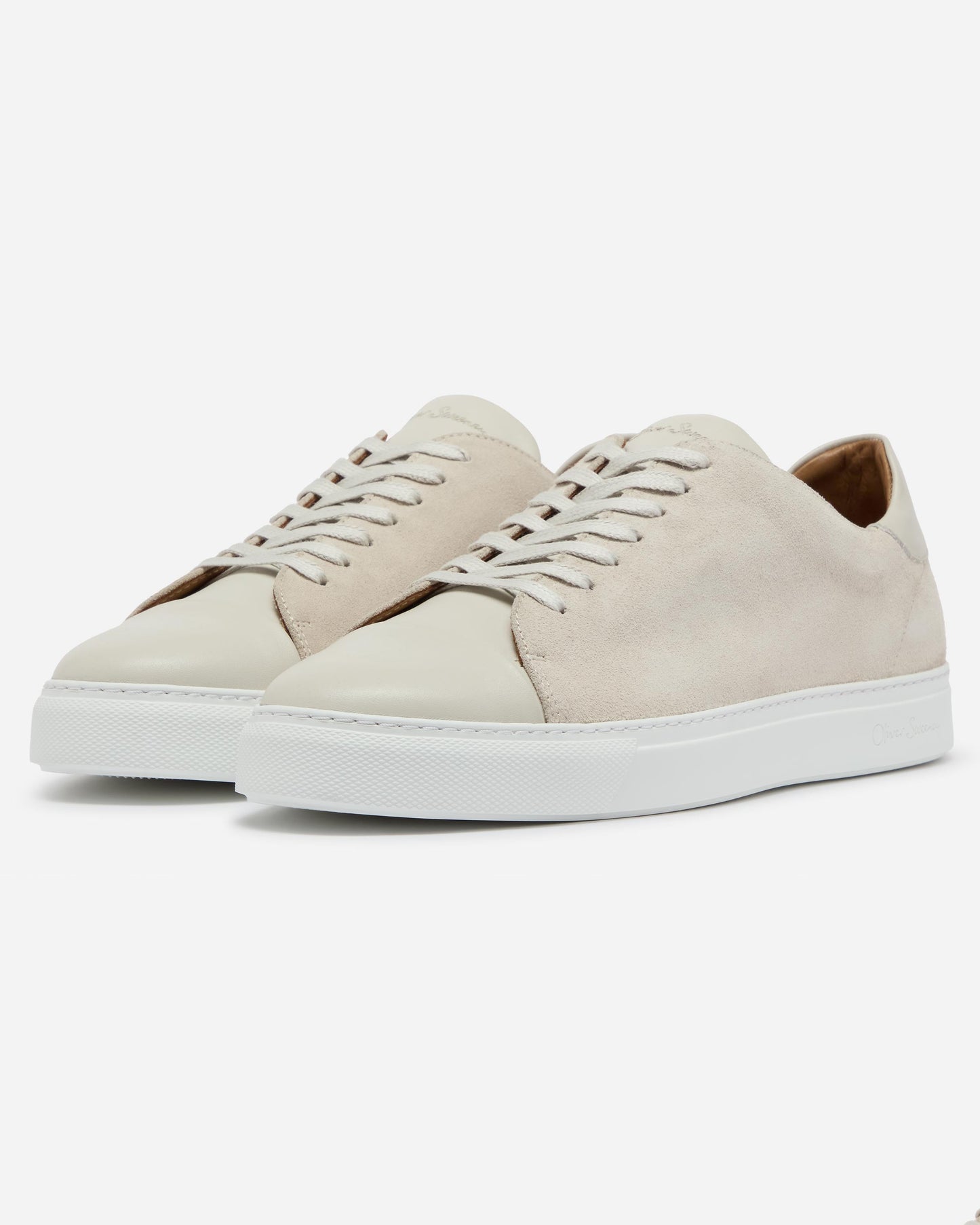 Oliver Sweeney Capelo Calf Suede Mens Cupsole Trainers - Off White | CHO | Designer Mens Trainers