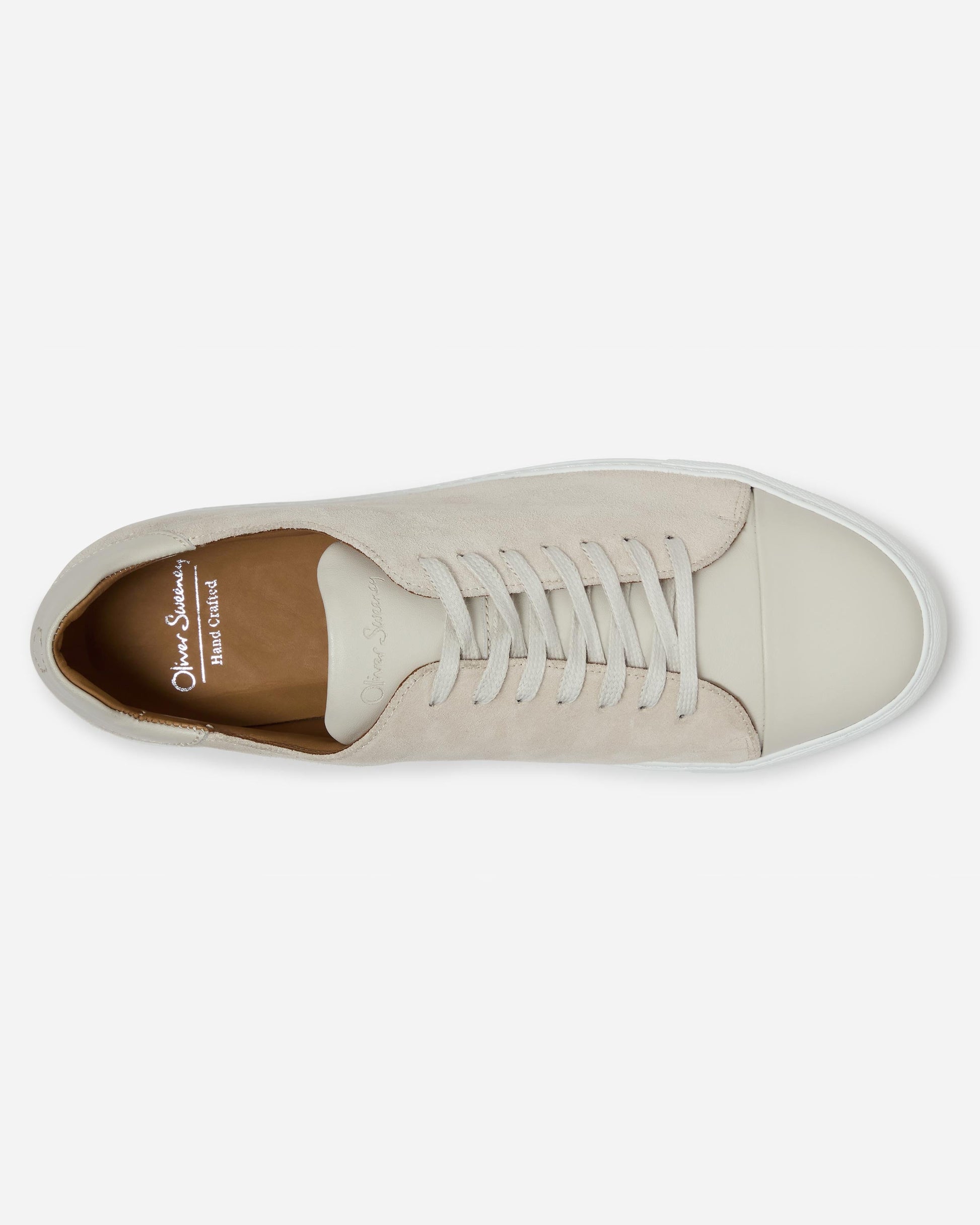 Oliver Sweeney Capelo Calf Suede Mens Cupsole Trainers - Off White | CHO | Designer Mens Trainers