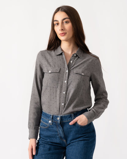 Crew Clothing Spot Womens Relaxed Shirt - CHO - Designer Womens Shirts