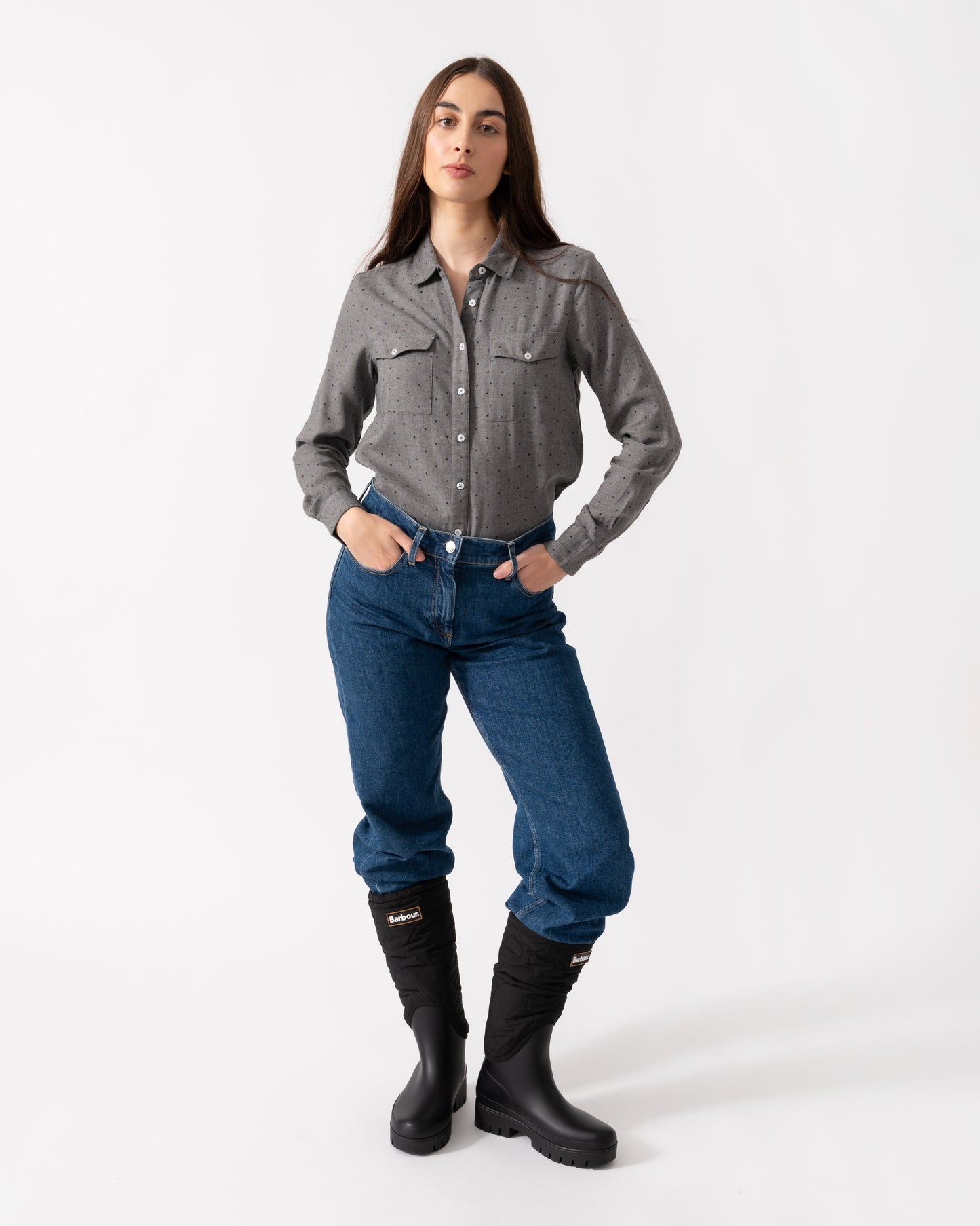 Crew Clothing Spot Womens Relaxed Shirt - CHO - Designer Womens Shirts