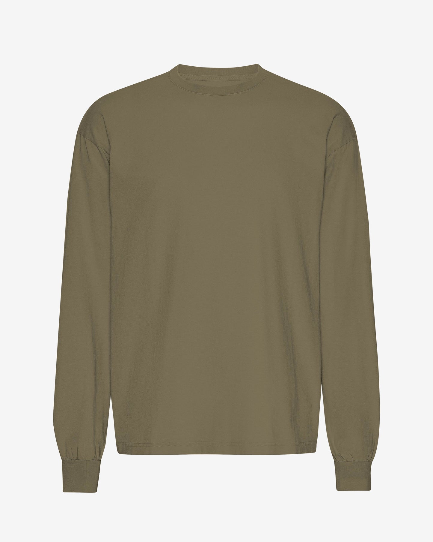 Colorful Standard Oversized Organic Long Sleeve T - Shirt - Dusty Olive | CHO | Designer Unisex Long Sleeve T - Shirts - Dusty Olive - M - 5602991056353
