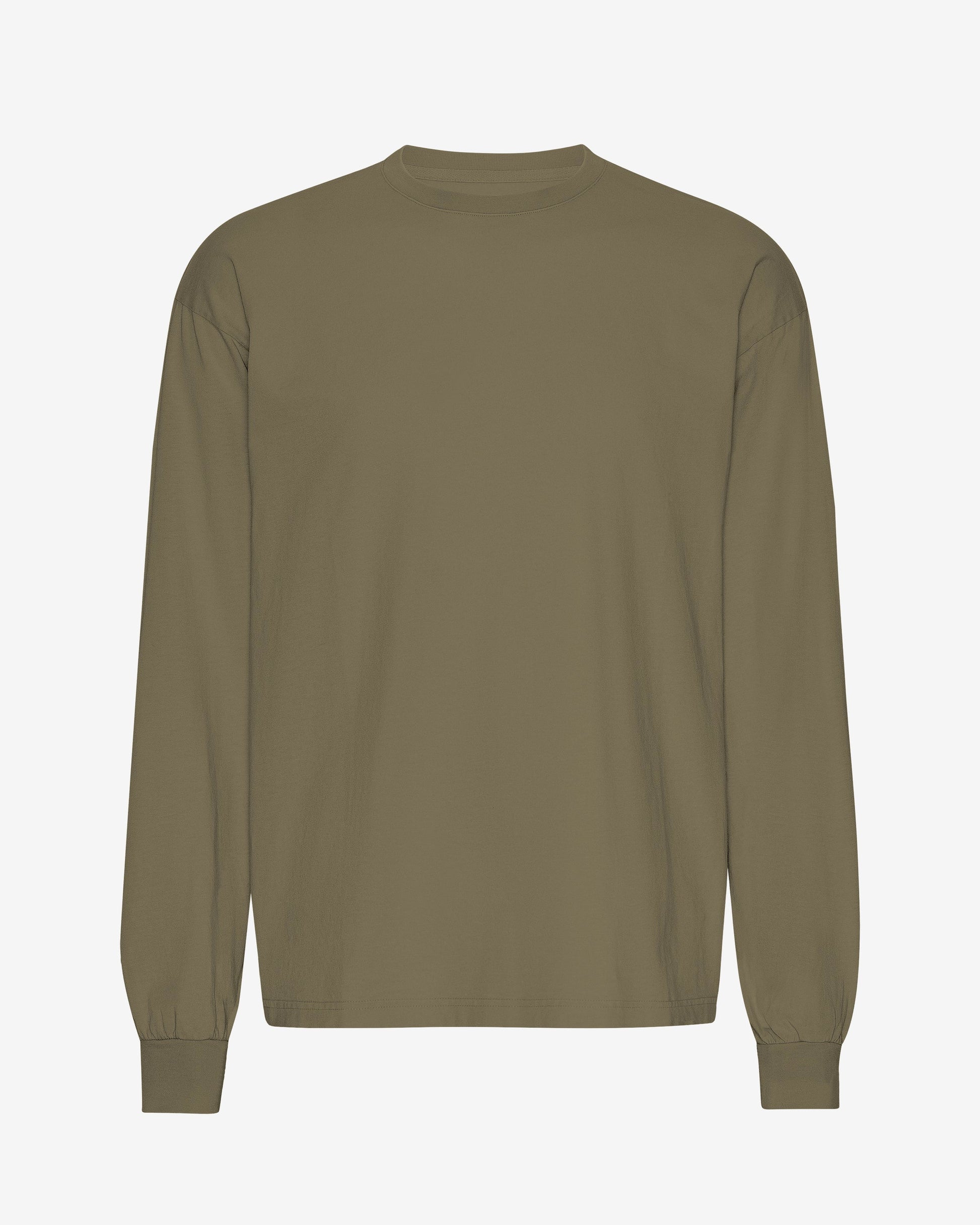 Colorful Standard Oversized Organic Long Sleeve T - Shirt - Dusty Olive | CHO | Designer Unisex Long Sleeve T - Shirts - Dusty Olive - M - 5602991056353