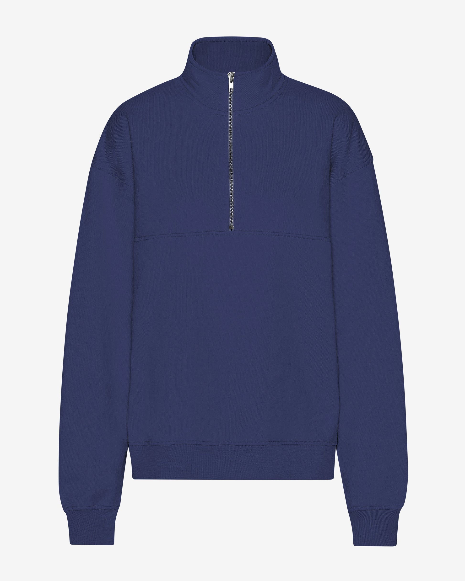 Colorful Standard Organic Quarter Zip Sweatshirt - Marine Blue | CHO | Designer Unisex Sweatshirts - Marine Blue - M - 5602991126681
