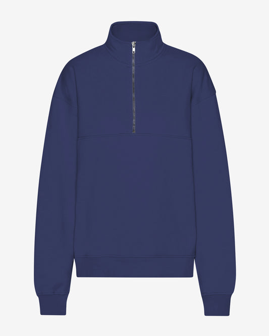 Colorful Standard Organic Quarter Zip Sweatshirt - Marine Blue