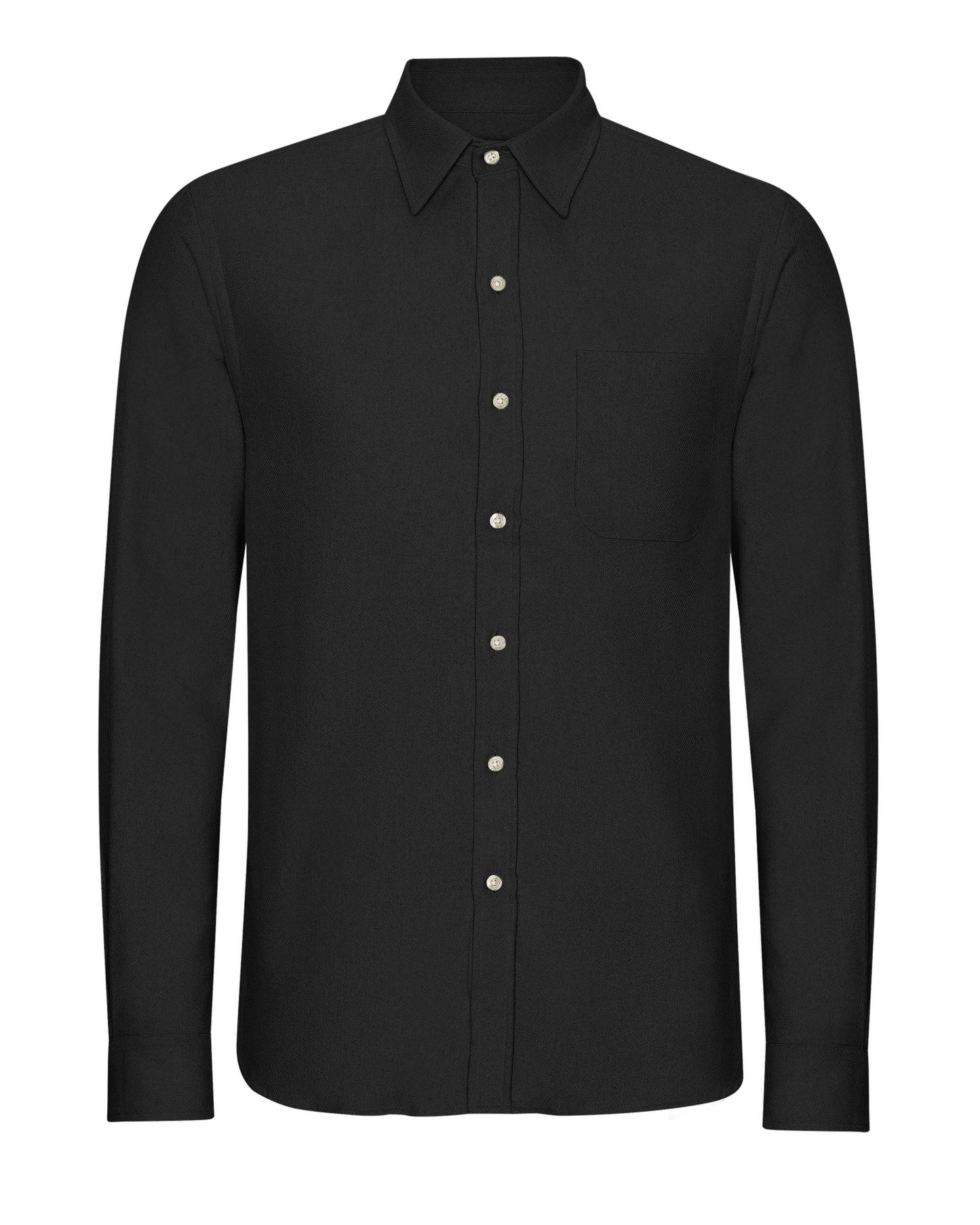 Colorful Standard Mens Organic Flannel Shirt - Deep Black