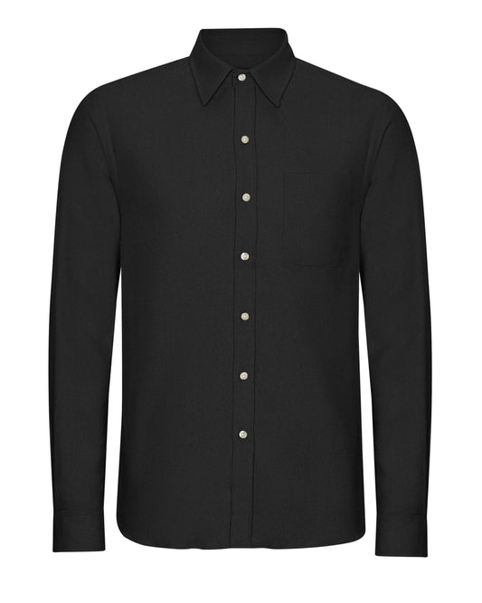 Colorful Standard Mens Organic Flannel Shirt - Deep Black