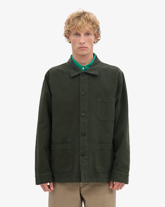 Colorful Standard Mens Organic Workwear Jacket - Hunter Green