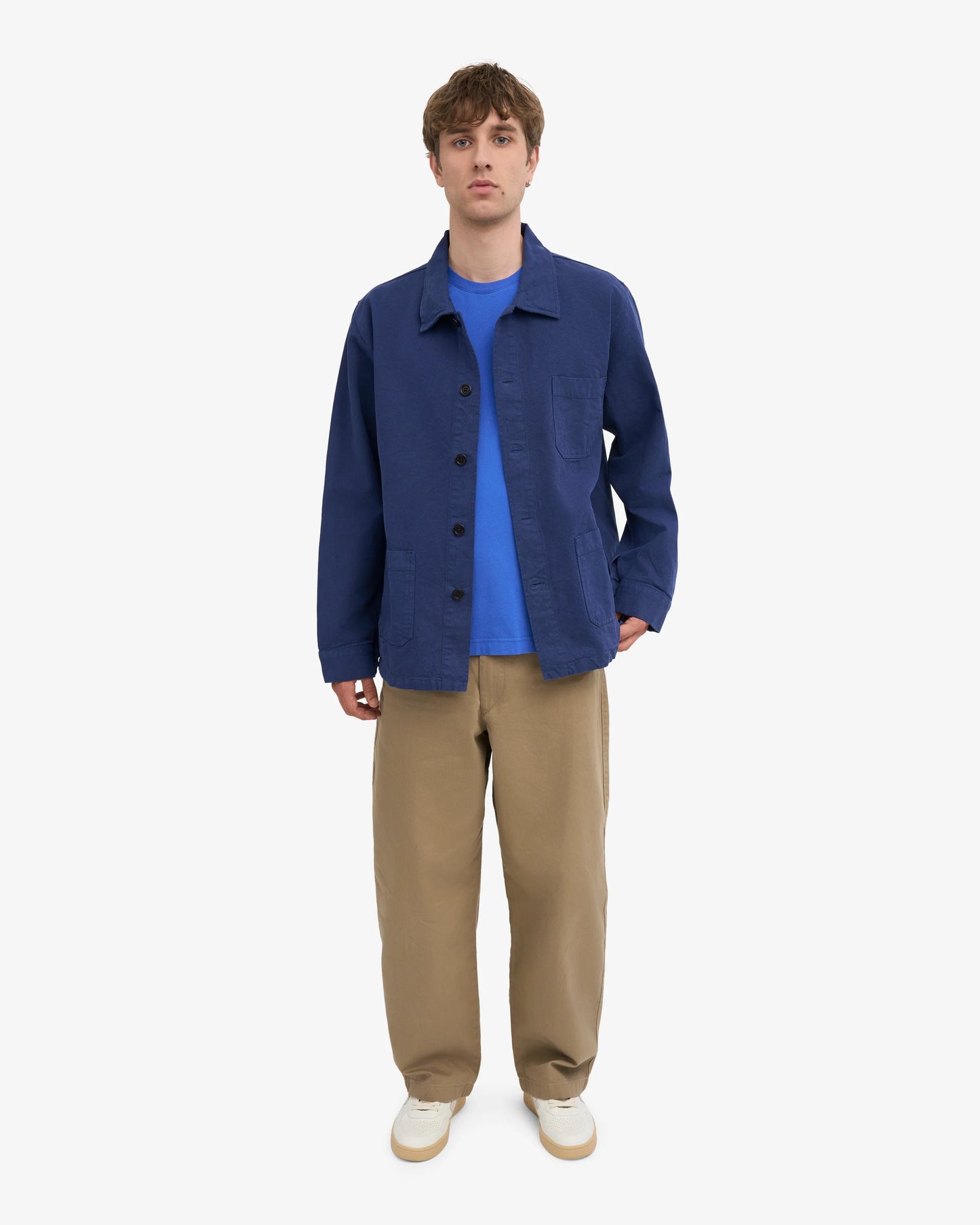 Colorful Standard Mens Organic Workwear Jacket - Marine Blue | CHO | Designer Mens Overshirts