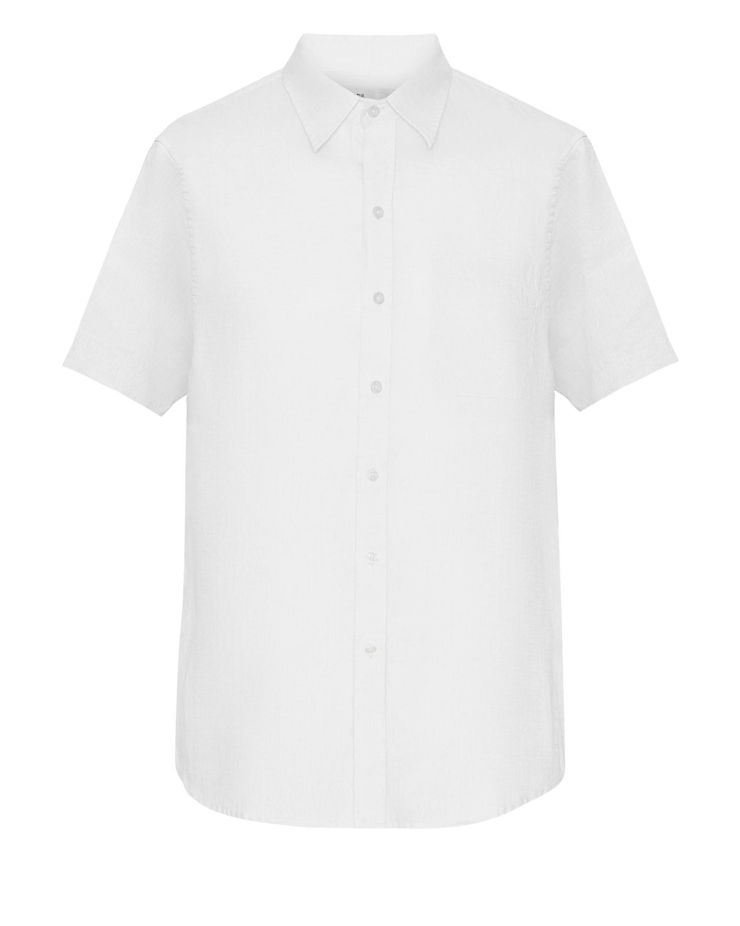 Colorful Standard Mens Short Sleeve Linen Shirt - Optical White