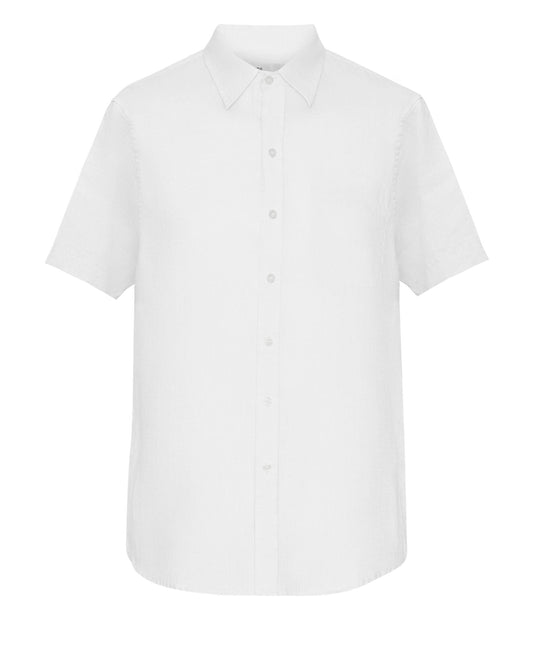 Colorful Standard Mens Short Sleeve Linen Shirt - Optical White