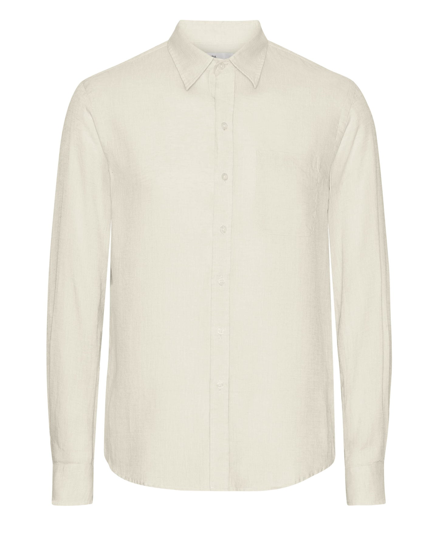 Colorful Standard Mens Long Sleeve Linen Shirt - Ivory White