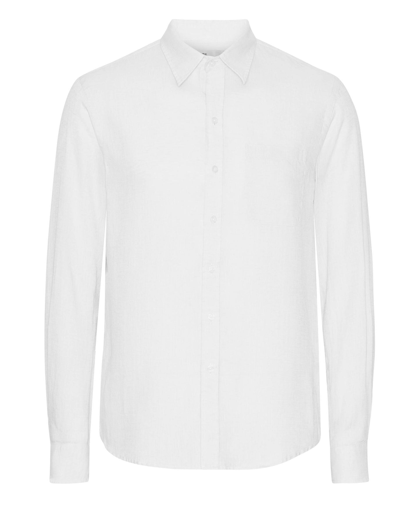Colorful Standard Mens Long Sleeve Linen Shirt - Optical White