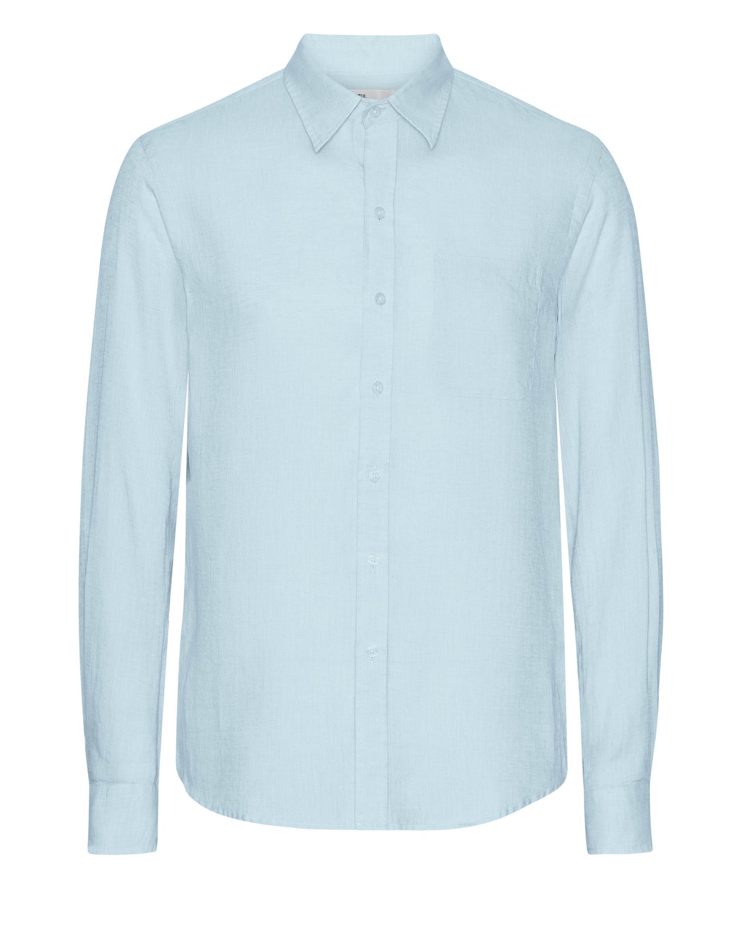 Colorful Standard Mens Long Sleeve Linen Shirt - Polar Blue